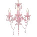 Candelabru Cu Mărgele, Roz, Rotund, 3 Becuri E14