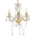 Candelabru Cu Mărgele, Auriu, Rotund, 3 Becuri E14