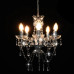 Candelabru Cu Mărgele De Cristal, Argintiu, Rotund, 5 X E14