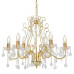 Candelabru Cu Mărgele De Cristal, Auriu, Rotund, 6 X E14