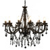 Candelabru Cu Mărgele, Negru, 12 Becuri X E14