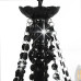 Candelabru Cu Mărgele, Negru, 12 Becuri X E14