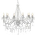 Candelabru Cu Mărgele, Argintiu, 12 Becuri X E14