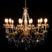 Candelabru Cu Mărgele, Auriu, 12 Becuri E14
