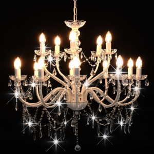 Candelabru Cu 2 Rânduri, Alb, Becuri 15 X E14