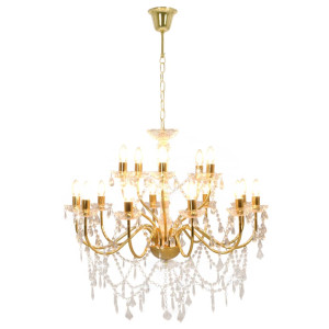 Candelabru Cu 2 Rânduri, Auriu, Becuri 15 X E14