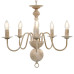 Candelabru Antichizat, Alb, Becuri E14 X 5