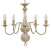 Candelabru Antichizat, Alb, Becuri E14 X 5