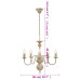 Candelabru Antichizat, Alb, Becuri E14 X 5