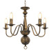 Candelabru Antichizat, Negru, 5 Becuri E14