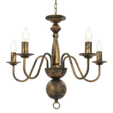 Candelabru Antichizat, Negru, 5 Becuri E14