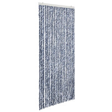 Perdea De Insecte, Albastru, Alb, Argintiu, 90X220 Cm, Chenille