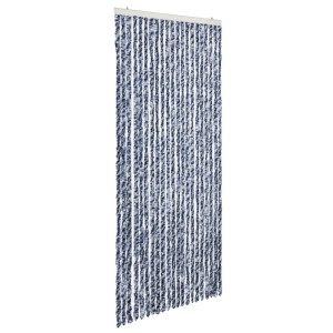 Perdea De Insecte, Albastru, Alb, Argintiu, 90X220 Cm, Chenille