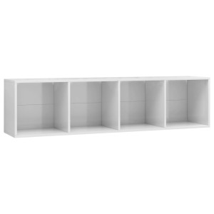 Bibliotecă/Comodă Tv, Alb Extralucios, 143X30X36 Cm