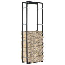 Rastel Pentru Lemne De Foc, Negru, 50X20X150 Cm, Oțel