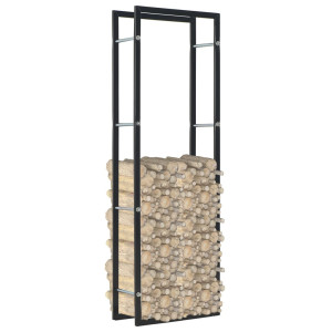 Rastel Pentru Lemne De Foc, Negru, 50X20X150 Cm, Oțel