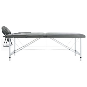 Masă De Masaj Cu 2 Zone, Cadru Aluminiu, Antracit, 186 X 68 Cm