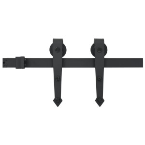 Set Feronerie Pentru Uși Glisante Skien, Negru, 200 Cm, Oțel