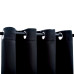 Draperie Opacă Cu Inele Metalice, Negru, 290 X 245 Cm