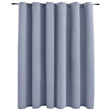 Draperie Opacă Cu Inele Metalice, Gri, 290 X 245 Cm