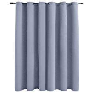 Draperie Opacă Cu Inele Metalice, Gri, 290 X 245 Cm