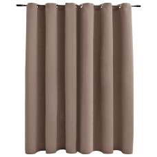 Draperie Opacă Cu Inele Metalice, Gri Taupe, 290 X 245 Cm