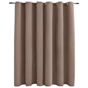 Draperie Opacă Cu Inele Metalice, Gri Taupe, 290 X 245 Cm