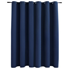 Draperie Opacă Cu Inele Metalice, Albastru, 290 X 245 Cm