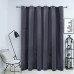 Draperie Opacă Cu Inele Metalice, Antracit, 290X245 Cm, Catifea