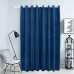 Draperie Opacă Albastru Închis 290X245Cm Catifea Inele Metalice