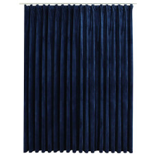 Draperie Opacă, Albastru Închis, 290X245Cm, Catifea, Cu Cârlige