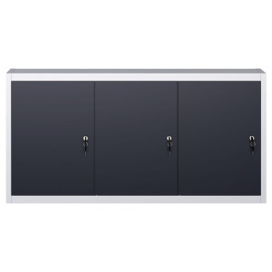 Dulap De Scule De Perete, Gri & Negru, Metal, Stil Industrial