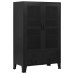 Dulap Birou Cu Uși De Plasă Negru 75X40X120 Cm Oțel Industrial