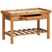 Banc De Lucru De Grădină, Blat Din Zinc, Lemn Masiv De Acacia