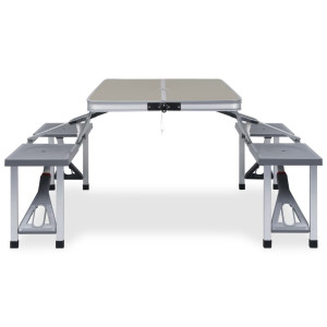 Masă De Camping Pliabilă Cu 4 Scaune, Oțel Și Aluminiu