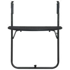 Masă Balcon Suspendată Negru 60X64X83,5 Cm Plastic Aspect Ratan