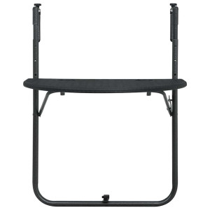 Masă Balcon Suspendată Negru 60X64X83,5 Cm Plastic Aspect Ratan