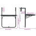 Masă Balcon Suspendată Negru 60X64X83,5 Cm Plastic Aspect Ratan