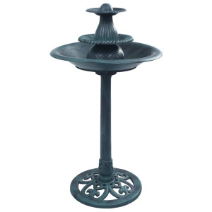 Bazin Pentru Păsări Cu Fântână, Verde, 50 X 91 Cm, Plastic
