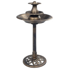 Bazin Pentru Păsări Cu Fântână, Bronz, 50 X 91 Cm, Plastic