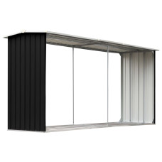 Șopron Depozitare Lemne Antracit, 330X92X153 Cm Oțel Galvanizat