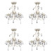 Candelabre Suspendate De Plafon Cu Cristale 4 Buc. Alb Elegant