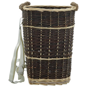 Coș Lemne Foc Curele De Transport, Natural 44,5X37X50 Cm Salcie
