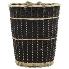 Coș Lemne Foc Cu Curele De Transport Natural 50X44X58 Cm Salcie