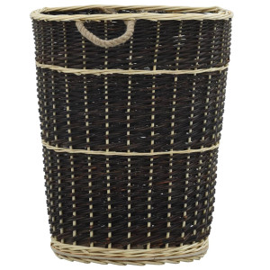 Coș Lemne Foc Cu Curele De Transport Natural 57X51X69 Cm Salcie