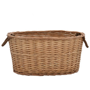 Coș Lemne Foc Mânere De Transport Natural 56X40X28 Cm Salcie