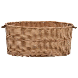 Coș Lemne Foc Cu Mânere De Transport Natural 78X54X34 Cm Salcie