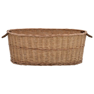 Coș Lemne Foc Cu Mânere De Transport Natural 88X57X34 Cm Salcie