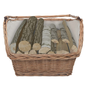 Coș Pentru Lemne De Foc Cu Mâner, Maro 61,5X46,5X58 Cm Salcie