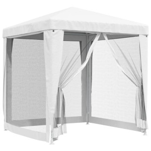 Cort De Petrecere Cu 4 Pereți Din Plasă, Alb, 2 X 2 M